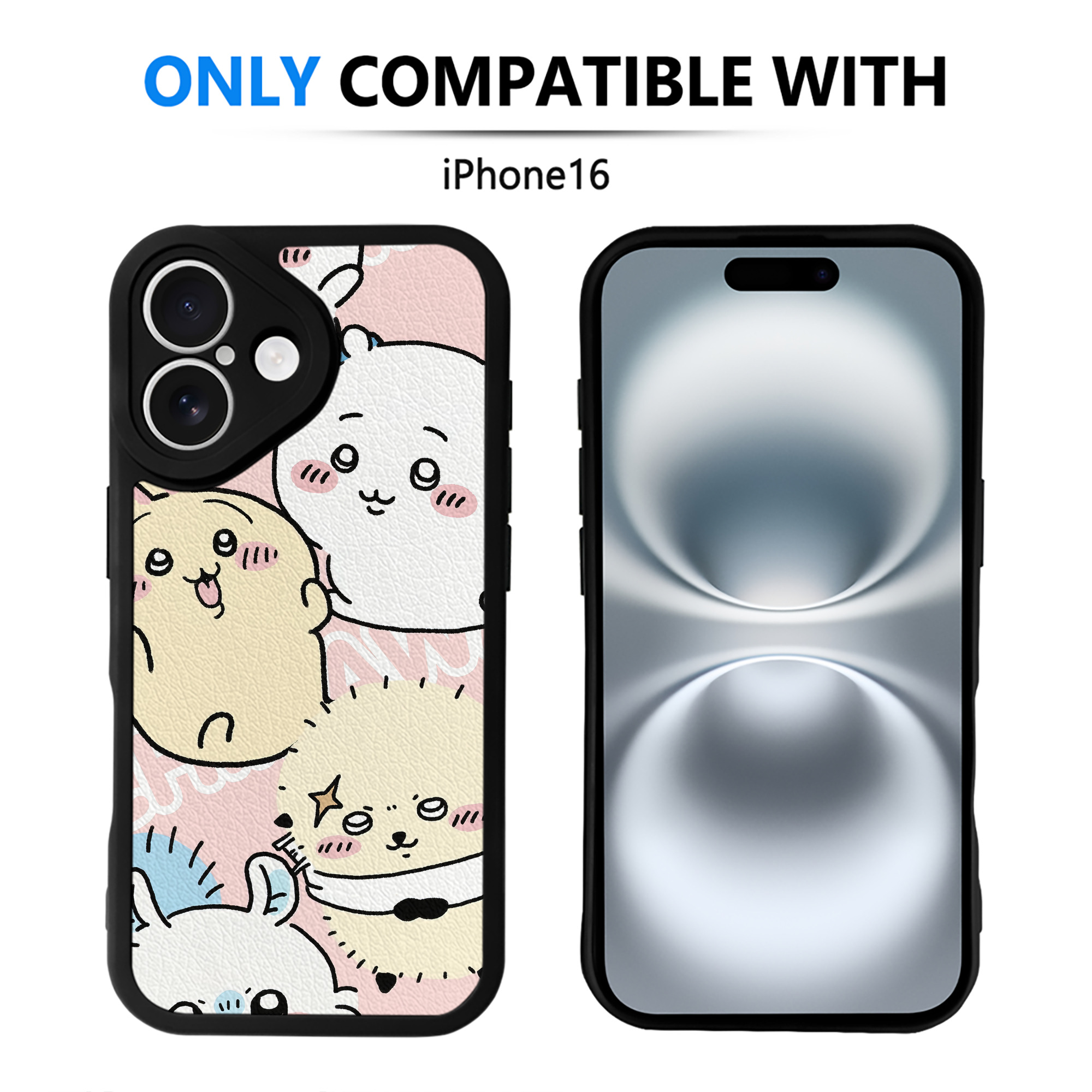 （画像用） ちいかわ Chii-kawa 【iPhone 16シリーズ対応】シリコンスマホケース（レザー調） 材質：シリコン
